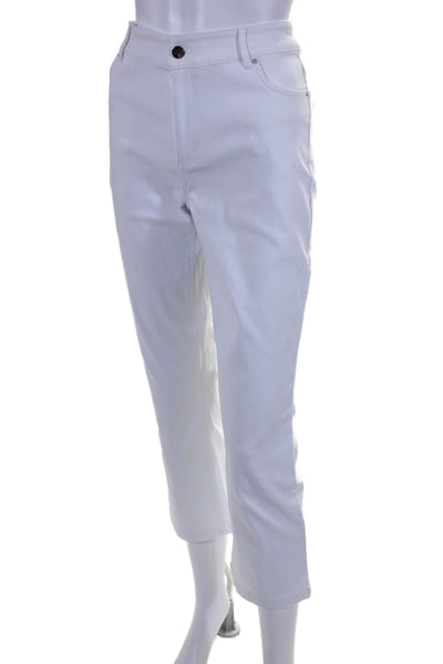 Renuar Women's Button Closure Straight Leg Five Pockets Pants White Size 2