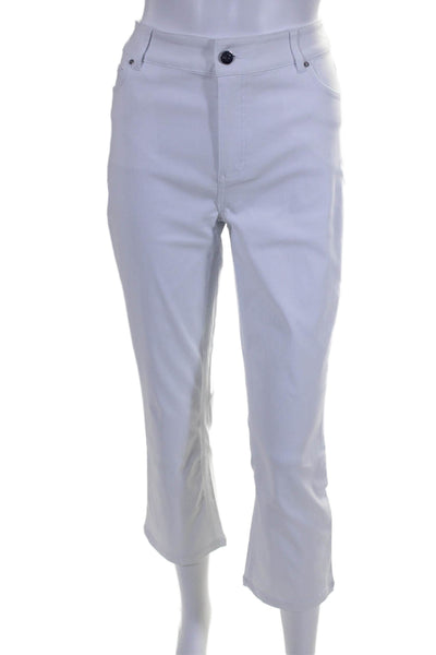 Renuar Women's Five Pockets Casual Straight Leg Ankle Pants White Size 10