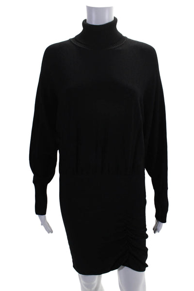 Lovers + Friends Womens Knit Long Sleeve Turtleneck Sweater Dress Black Size XS