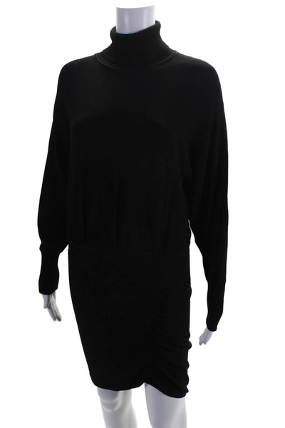 Lovers + Friends Womens Knit Long Sleeve Turtleneck Sweater Dress Black Size XS