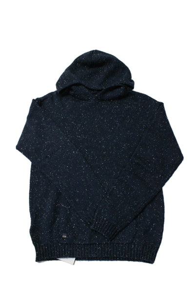 Nukutavake Childrens Boys Long Sleeves Hoodie Navy Blue Wool Blend Size 16