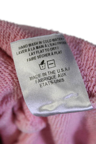 Alice + Olivia Womens Pullover Drawstring Cropped Hoodie Sweater Pink Size XS
