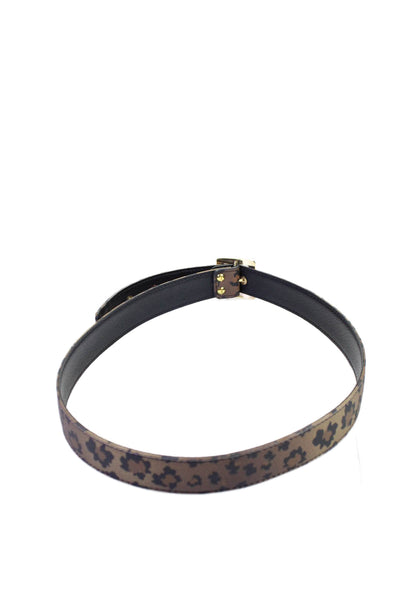 TOUS Womens Animal Print Gold Tone Buckle Closure Belt Brown Black Size Medium