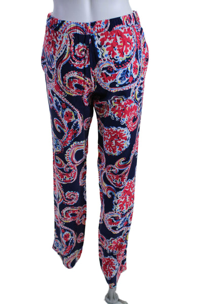 Lily Pulitzer Womens Elastic Waist Abstract Print Flare Pants Multicolor XS