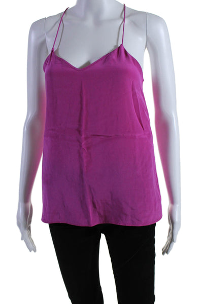 Tibi New York Womens Sleeveless Spaghetti Strap Blouse Silk Pink Size 2