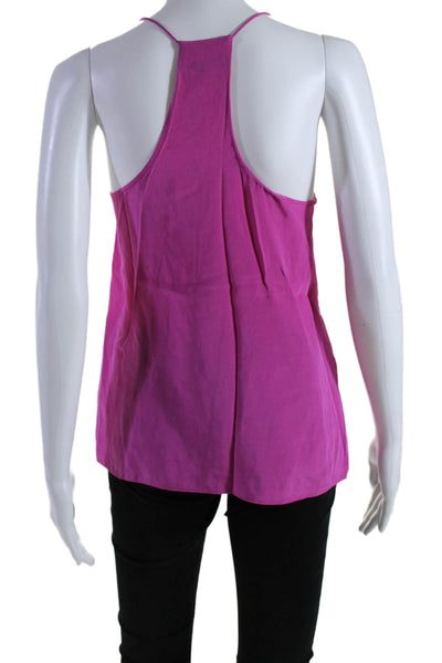 Tibi New York Womens Sleeveless Spaghetti Strap Blouse Silk Pink Size 2