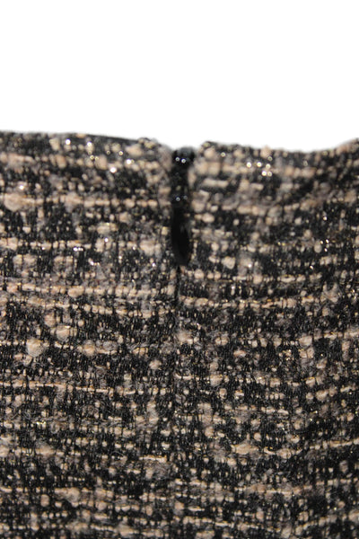 Boden Womens Wool Tweed Metallic Lined Short Pencil Skirt Brown Black Size 2