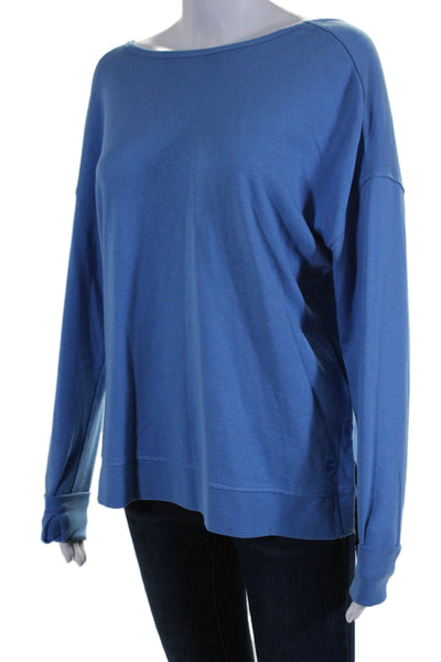 Sweaty Betty Womens Long Sleeve Crew Neck Thin Knit Top Blue Size XS