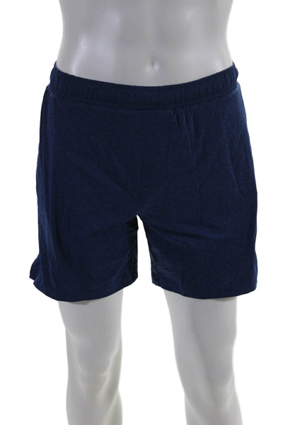 Rhone Mens Elastic Waist Lightweight Athletic Shorts Nylon Blue Size Small