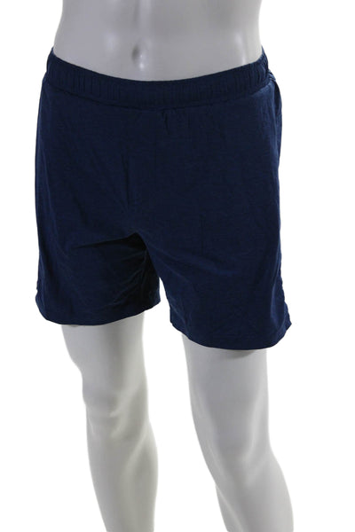 Rhone Mens Elastic Waist Lightweight Athletic Shorts Nylon Blue Size Small