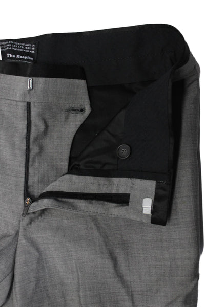 The Kooples Mens Flat Front Tapered Leg Dress Pants Gray Size 44