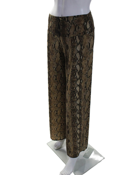 PQ Womens Brown Python Skin Print High Waisted Wide Leg Leggings Size XS/S