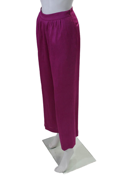 Toccin Womens High Rise Wide Leg Dress Pant Trousers Fuchsia Pink Size 0