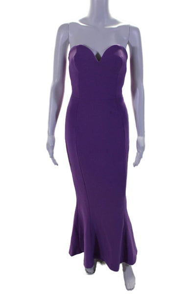 Rebecca Vallance Womens Sweetheart Neck Sleeveless Evening Gown Purple Size 2