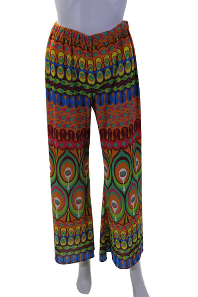 Alexis Womens Abstract Print Wide Leg Pants Multi Colored Size Extra Small