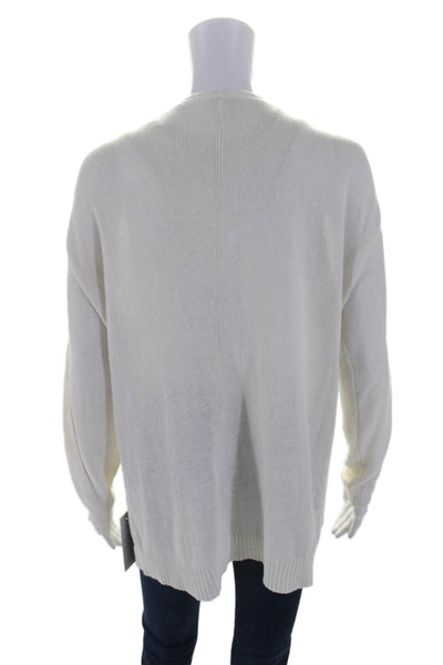 Soft Joie Womens Long Sleeve Open Front Cardigan Sweater White Linen Size Small