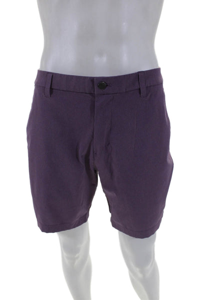 Lululemon Men's Button Closure Flat Front Dress Shorts Purple Size M