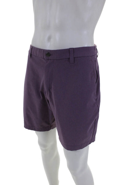 Lululemon Men's Button Closure Flat Front Dress Shorts Purple Size M