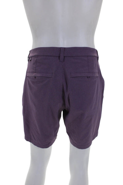 Lululemon Men's Button Closure Flat Front Dress Shorts Purple Size M