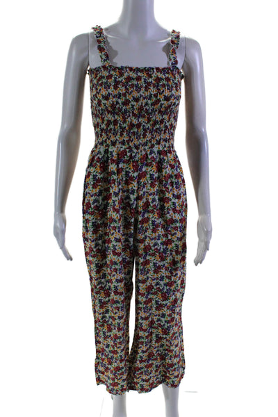 Faithfull The Brand Women's Square Neck Wide Leg Floral Jumpsuit Size M