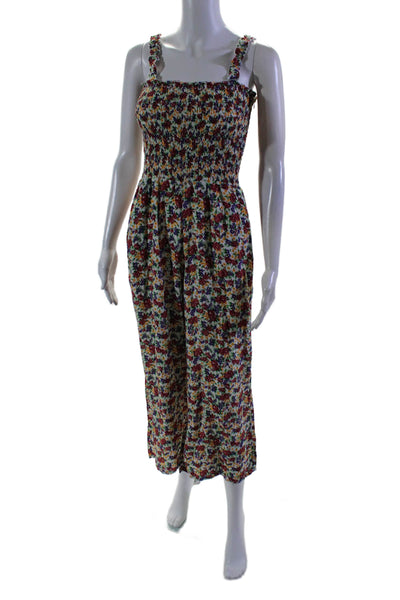 Faithfull The Brand Women's Square Neck Wide Leg Floral Jumpsuit Size M