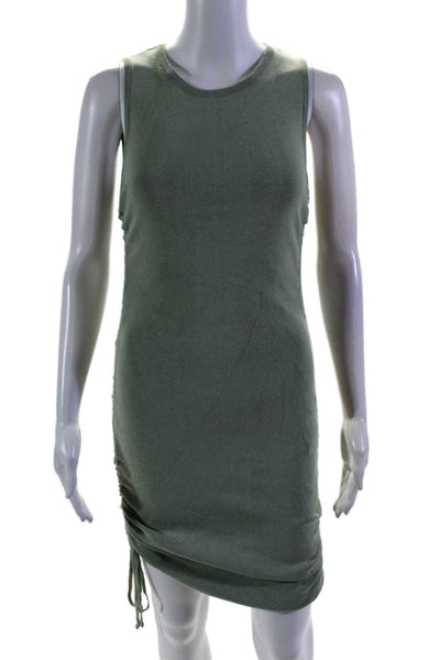 Lioness Women's Round Neck Sleeveless Rouge Side Bodycon Mini Dress Green Size S