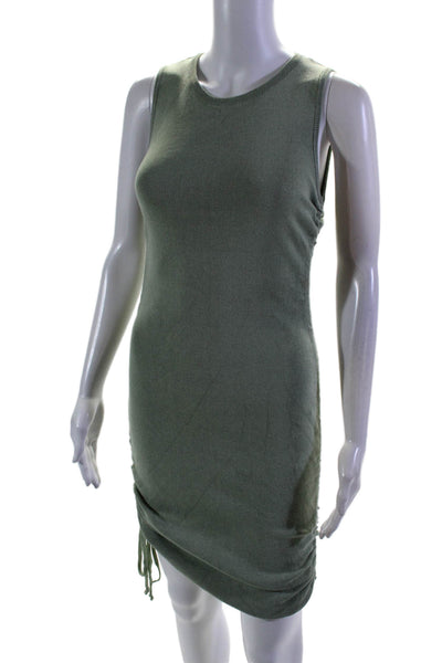 Lioness Women's Round Neck Sleeveless Rouge Side Bodycon Mini Dress Green Size S