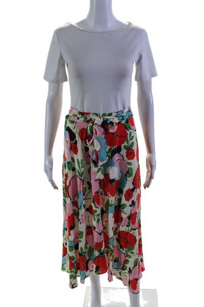 Velvet by Graham & Spencer Women's Asymmetric Unlined Floral Midi Skirt Size S