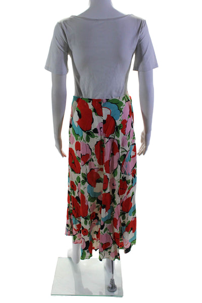 Velvet by Graham & Spencer Women's Asymmetric Unlined Floral Midi Skirt Size S