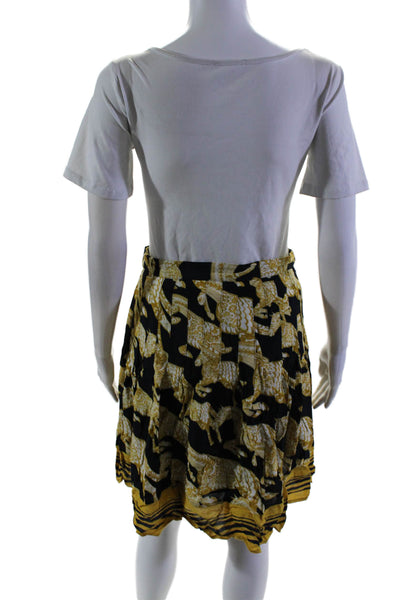 Maeve Anthropologie Women's Lined Flare Animal Print Mini Skirt Size 4