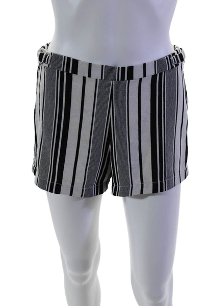 Calvin Klein Women's Elastic Waist Pull-On Dress Shorts Black Striped Size XS