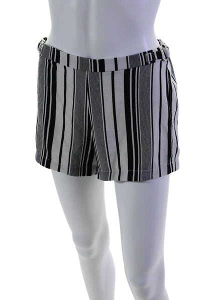 Calvin Klein Women's Elastic Waist Pull-On Dress Shorts Black Striped Size XS