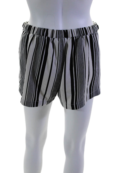 Calvin Klein Women's Elastic Waist Pull-On Dress Shorts Black Striped Size XS