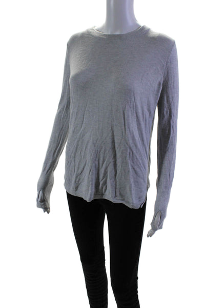 Lululemon Women's Round Neck Long Sleeves Open Back Sweater Gray Size 4