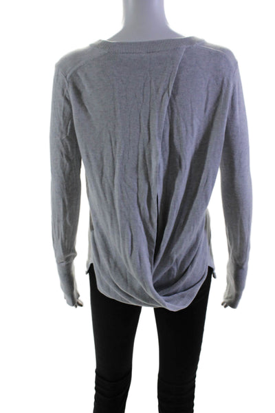 Lululemon Women's Round Neck Long Sleeves Open Back Sweater Gray Size 4