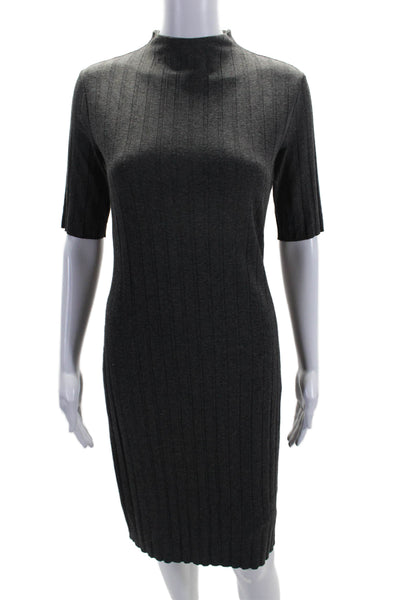 B44 Dressed by Bailey 44 Womens Half Sleeve Mock Neck Knit Dress Gray Medium