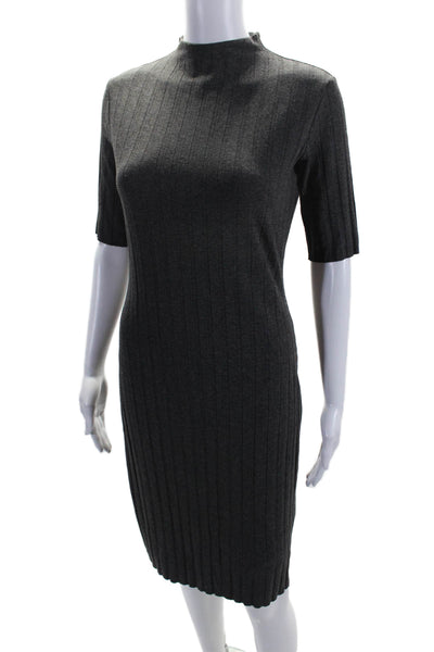 B44 Dressed by Bailey 44 Womens Half Sleeve Mock Neck Knit Dress Gray Medium