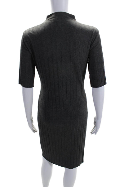 B44 Dressed by Bailey 44 Womens Half Sleeve Mock Neck Knit Dress Gray Medium