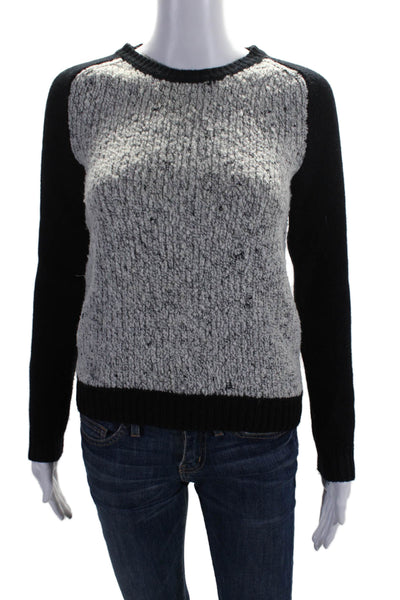 Rag & Bone Womens Boucle Crew Neck Sweater White Black Size Extra Extra Small