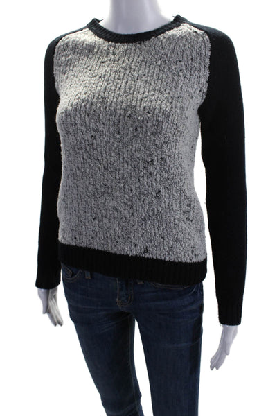 Rag & Bone Womens Boucle Crew Neck Sweater White Black Size Extra Extra Small