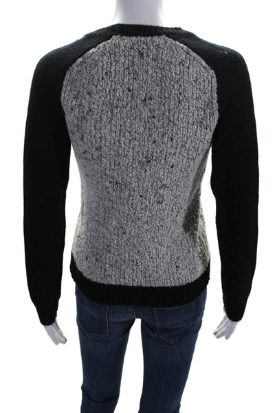 Rag & Bone Womens Boucle Crew Neck Sweater White Black Size Extra Extra Small