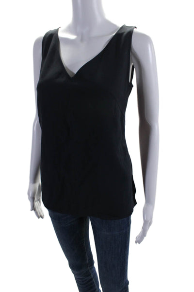 Boss Hugo Boss Womens Crepe Sleeveless V-Neck Tank Top Midnight Blue Size 6