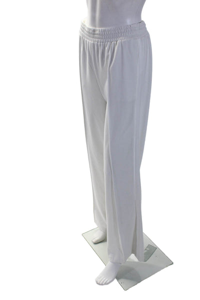 Kobi Halperin Womens Ruched Elastic Waist Darted Straight Leg Pants White Size M