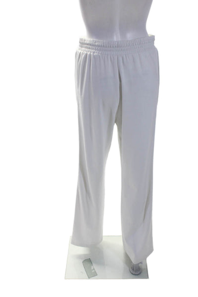 Kobi Halperin Womens Ruched Elastic Waist Darted Straight Leg Pants White Size M