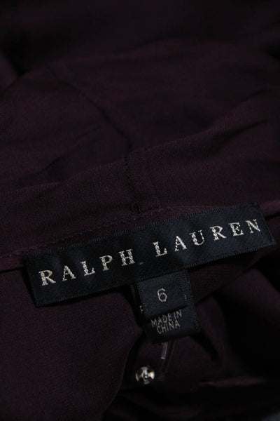 Ralph Lauren Black Label Womens Silk Sleeveless Tie Collar Blouse Purple Size 6