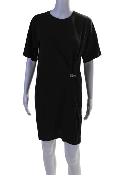 Rag & Bone Womens Short Sleeve Crewneck Gathered T shirt Dress Black Size S