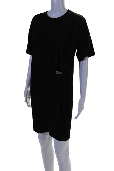 Rag & Bone Womens Short Sleeve Crewneck Gathered T shirt Dress Black Size S