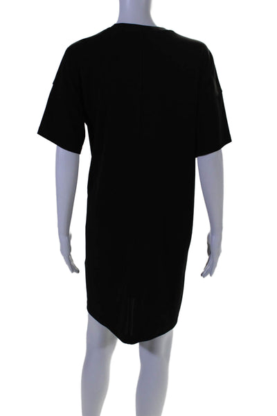 Rag & Bone Womens Short Sleeve Crewneck Gathered T shirt Dress Black Size S