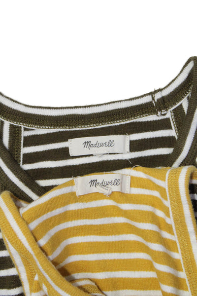 Madewell Women's Round Neck Sleeveless Tank Top Striped Size XS Lot 2