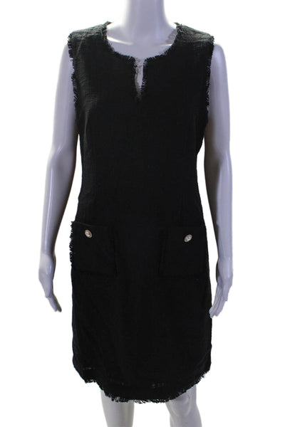 Karl Lagerfeld Womens Back Zip V Neck Sleeveless Long Dress Black Size 12